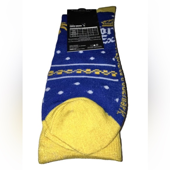 Corona Extra Beer Crew Socks 1 Pair Men 8-12 Blue Yellow w Logo Cerveza Mas Fina - Picture 10 of 11